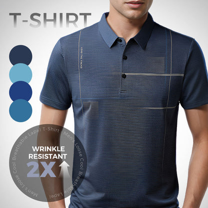 💥Men's Loose Cool Breathable Lapel T-Shirt