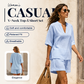 Women's Casual V-Neck Two-Piece Short Set