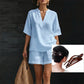 Women's Casual V-Neck Two-Piece Short Set