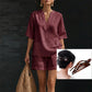 Women's Casual V-Neck Two-Piece Short Set