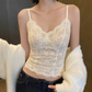 Lace thermal top with integrated bra