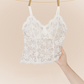Lace thermal top with integrated bra