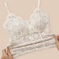 Lace thermal top with integrated bra
