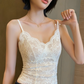 Lace thermal top with integrated bra