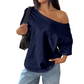 👕 LIMITED-TIME 50% OFF! ✨ Women's Off-Shoulder T-Shirt – Casual, Cotton, Drop Shoulder, Relaxe