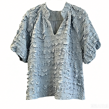 Women's Casual Ruched V-Neck Top