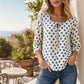 Women’s Vintage Polka Dot Top with Square Neck Tie
